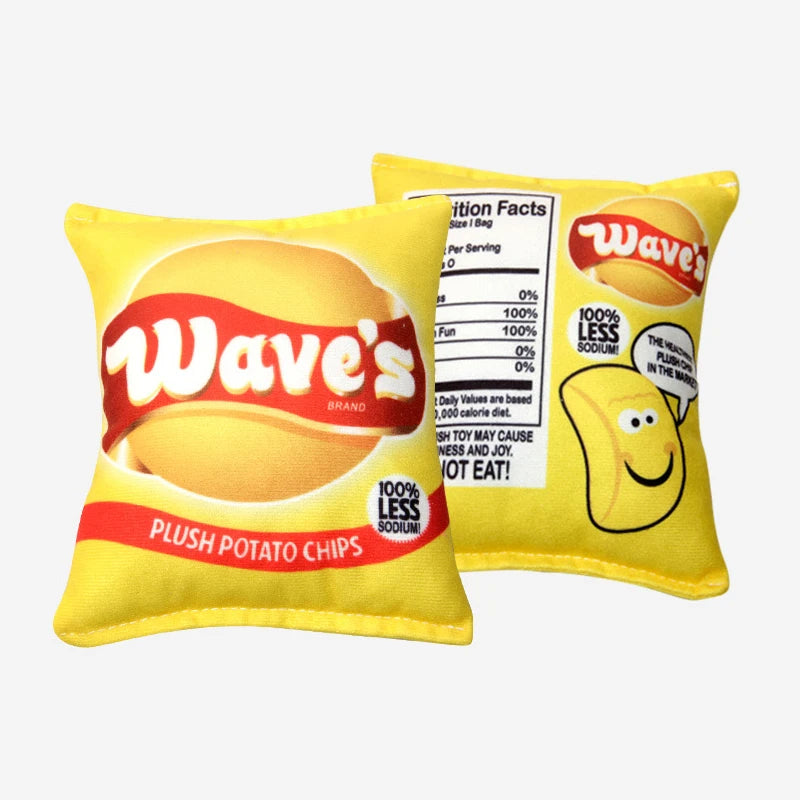 Pet Dogs Cat Toys Plush Squeaky Toy Potato Chip Bag Bite-Resistant Clean Dog Chew Puppy Training Toy Soft Pet Supplies Toys