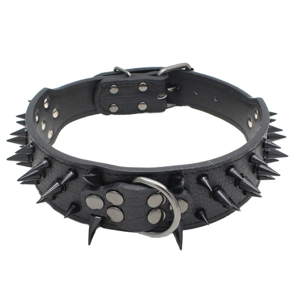 Dog Cat Collar Spiked Studded Pet Necklace For Small Medium Dogs Bulldog Adjustable Anti-Bite Collar Pet supplies accessories