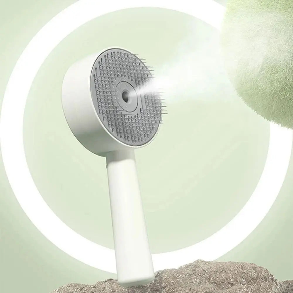 Anti-Static Pet Spray Hair Comb Massaging Demating Steam Spray Hair Remover Anti-slip Handle Gentle Effective