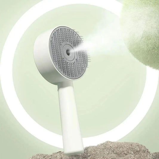 Anti-Static Pet Spray Hair Comb Massaging Demating Steam Spray Hair Remover Anti-slip Handle Gentle Effective