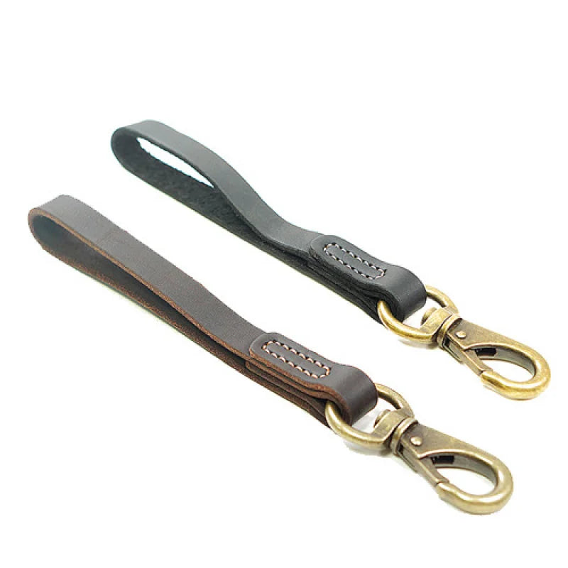 Top Grain Leather Dog Leash - Short Heavy Duty Lead for Large Medium Dogs, Genuine Cowhide Training Leash with Comfort Grip