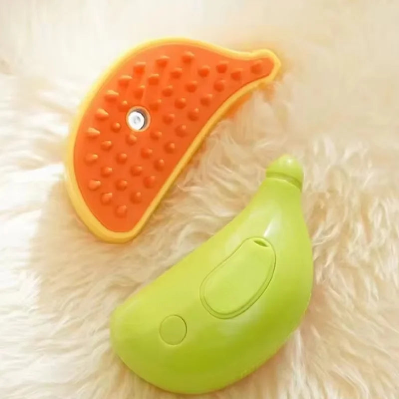 A Cute Pink Silicone Cat Scratch Electric Pet Massage Bath Spray Comb Hair For Dogs And Cats To Float Hair