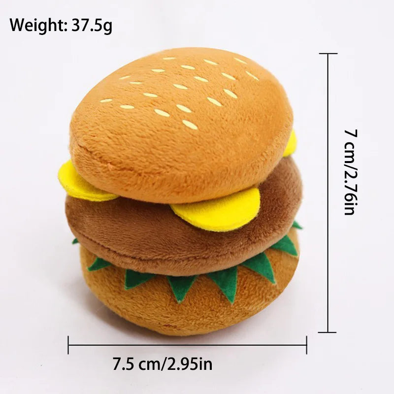 7-piece set of puppy sound toys, loose plush pet chewing, plush fruit snacks and vegetable puppy toys, suitable for cute play