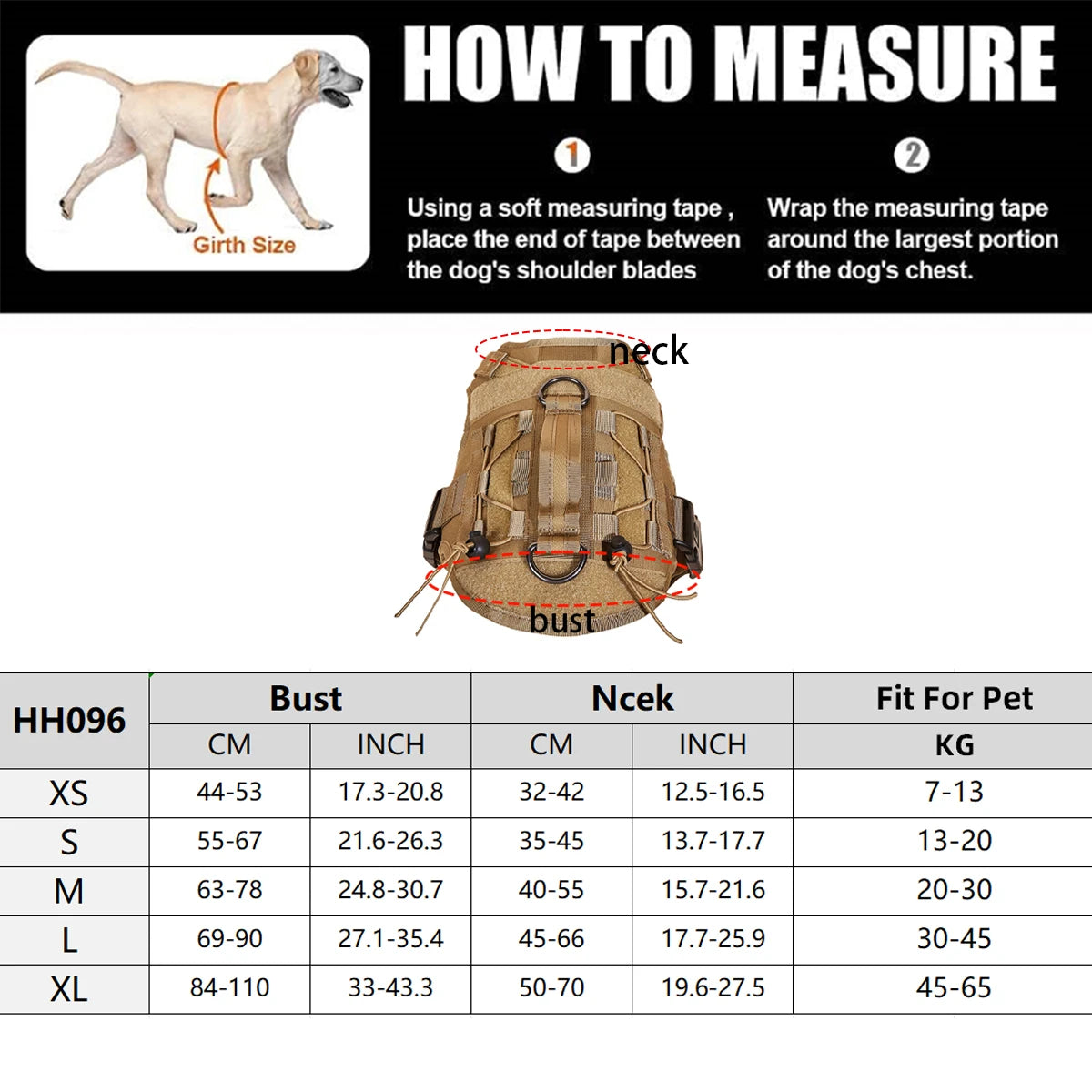 Tactical Dog Vest Harness No Pull Comfortable Adjustable Pet Harness For Medium Large Dog Military Training With Handle Labrador