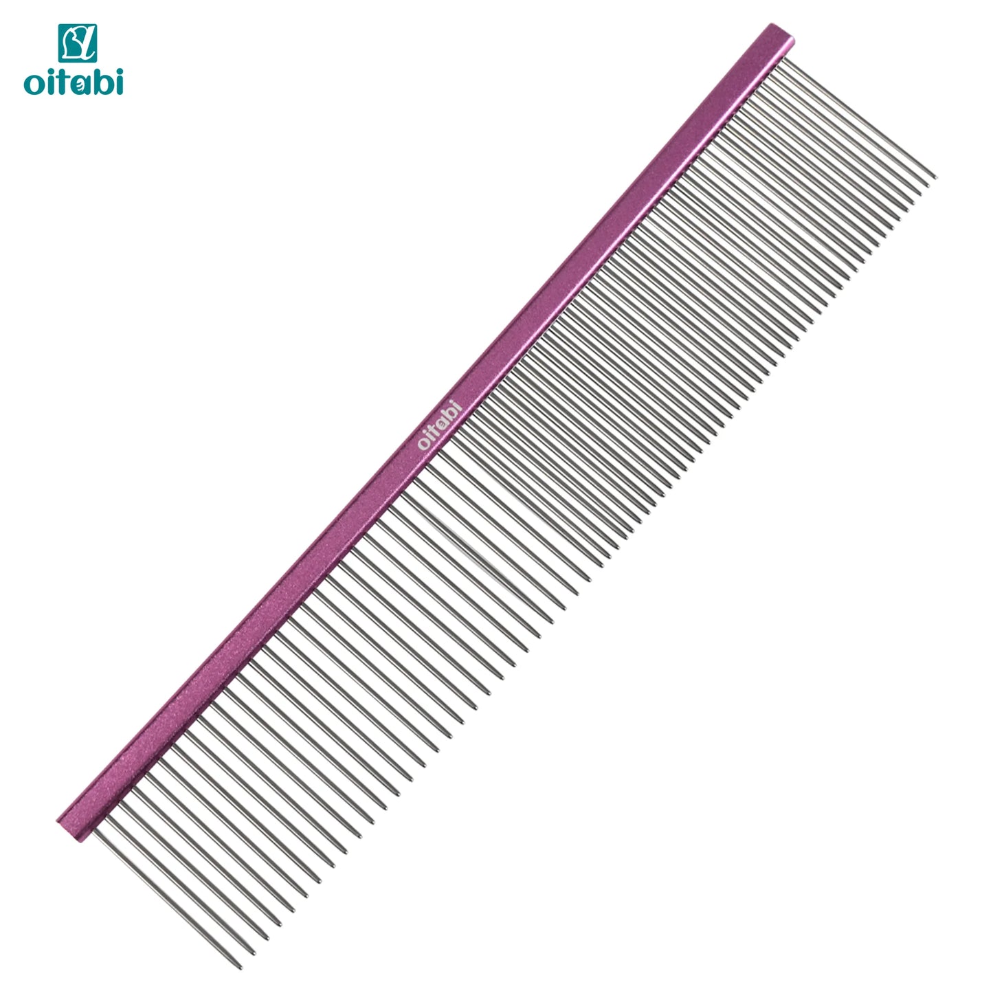 Oitabi Professional Pet Grooming Comb for Removing Matted Fur, Prevents Knots and Mats, Long Teeth Long & Short Haired Pet Comb