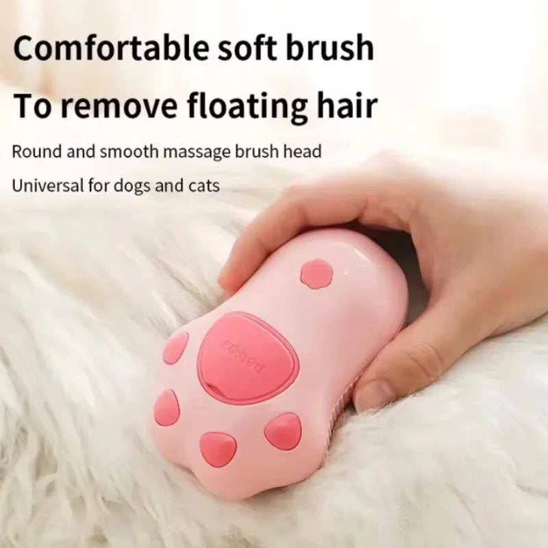A Cute Pink Silicone Cat Scratch Electric Pet Massage Bath Spray Comb Hair For Dogs And Cats To Float Hair