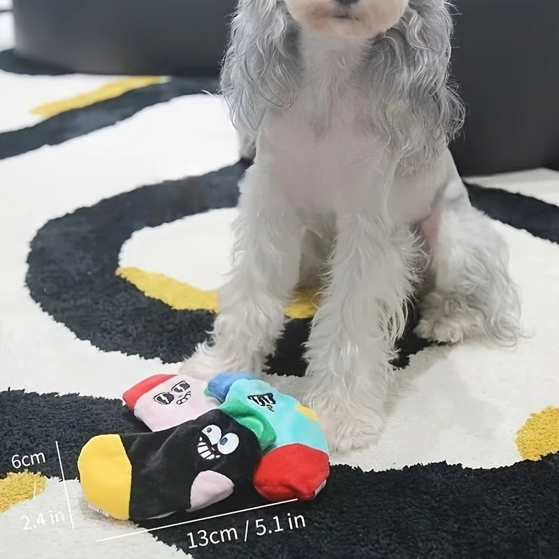 Squeaky Plush Dog Toy Funny Stuffed Socks for Small Medium Dogs Cats Cute Pet Chew Toy Birthday Gift  Hide and Seek Puzzle Toys