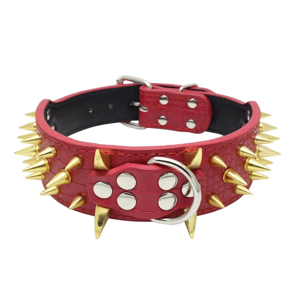 Dog Cat Collar Spiked Studded Pet Necklace For Small Medium Dogs Bulldog Adjustable Anti-Bite Collar Pet supplies accessories