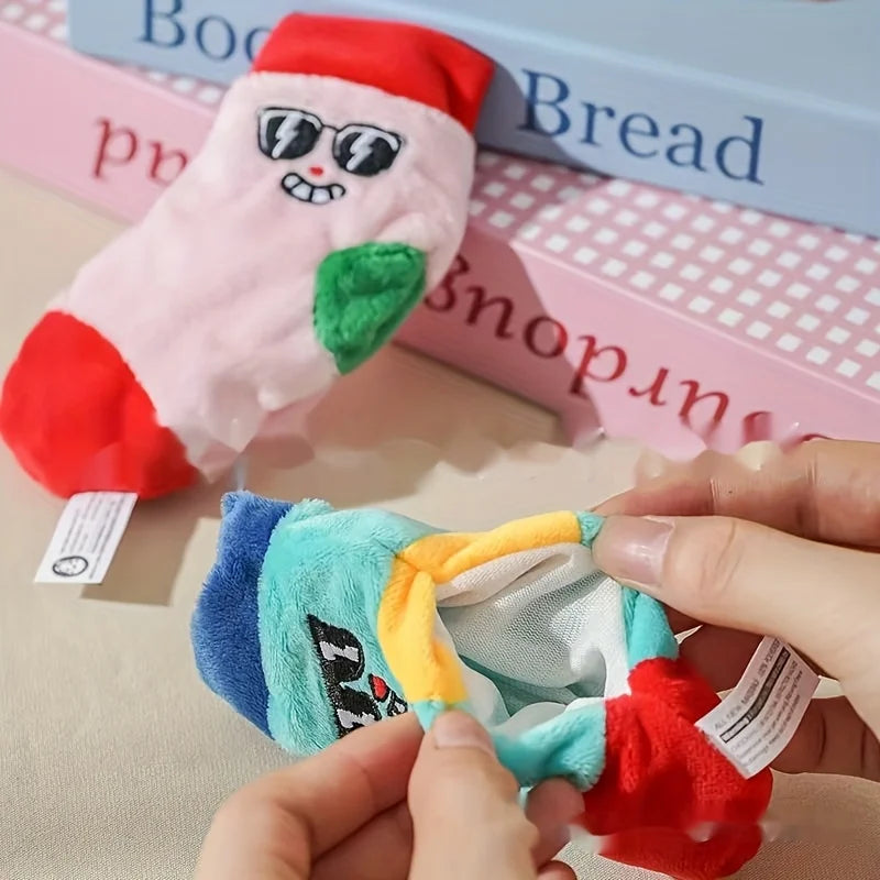 Squeaky Plush Dog Toy Funny Stuffed Socks for Small Medium Dogs Cats Cute Pet Chew Toy Birthday Gift  Hide and Seek Puzzle Toys