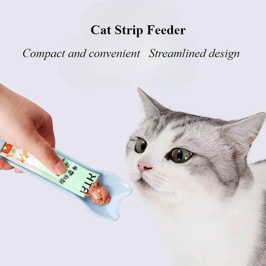 1pc New Cat Strip Feeder Cat Strip Scoop Squeezer No Dirty Hands Pet Meat Puree Snacks Cat Food Feeding Scoop Pet Supplies