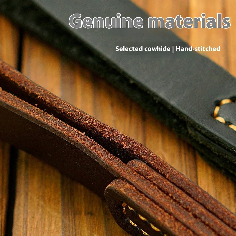 Top Grain Leather Dog Leash - Short Heavy Duty Lead for Large Medium Dogs, Genuine Cowhide Training Leash with Comfort Grip