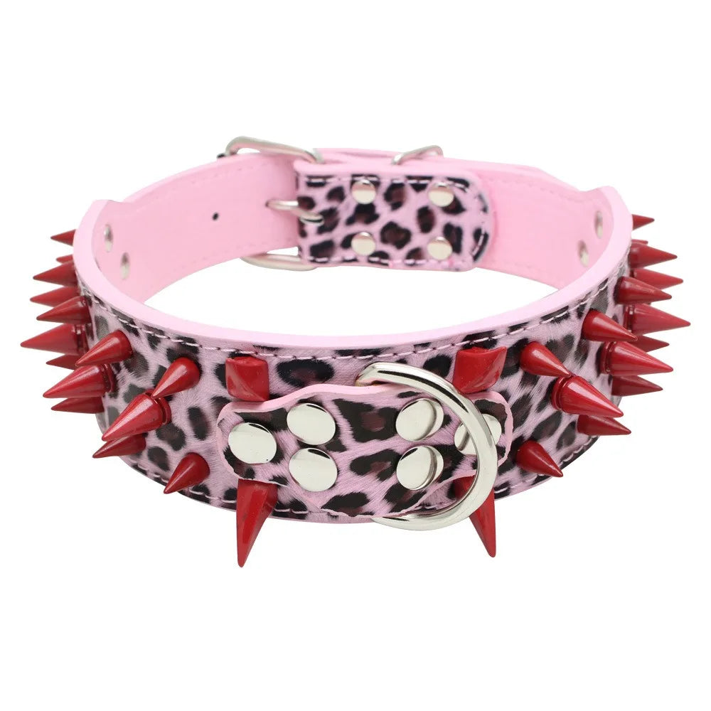 Dog Cat Collar Spiked Studded Pet Necklace For Small Medium Dogs Bulldog Adjustable Anti-Bite Collar Pet supplies accessories