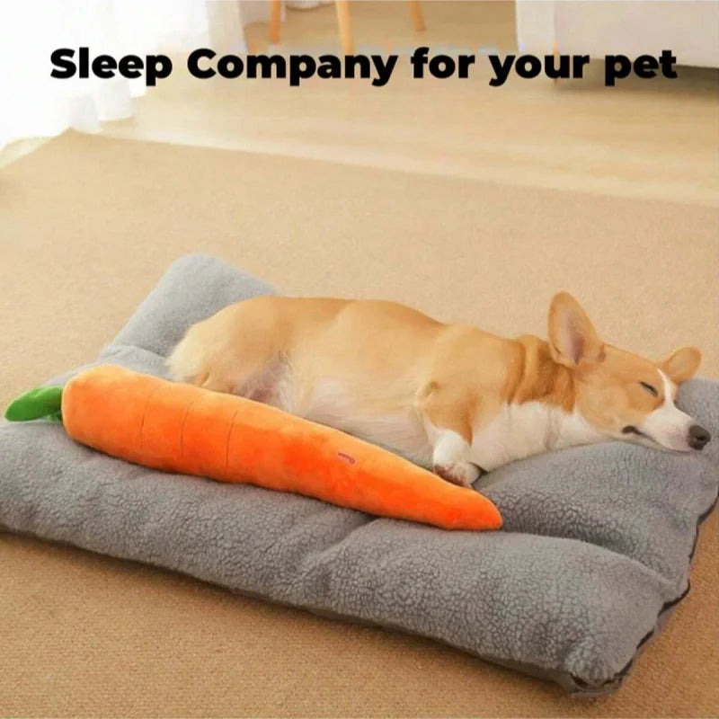 1Pc Large Stuffed Carrot Toy For Dogs/Cats, Pet Chewing and Comforting Toy with Squeaks