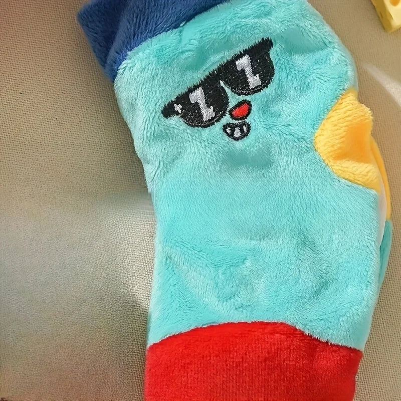 Squeaky Plush Dog Toy Funny Stuffed Socks for Small Medium Dogs Cats Cute Pet Chew Toy Birthday Gift  Hide and Seek Puzzle Toys